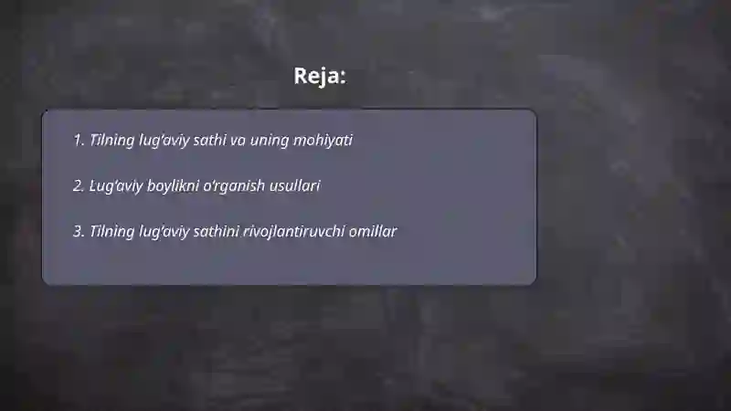 Tilning lug‘aviy sathi 2