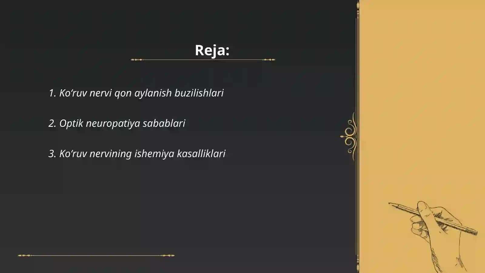 Koʻruv nervi buzilishi qon bilan taʼminlanishi kasalliklari 2