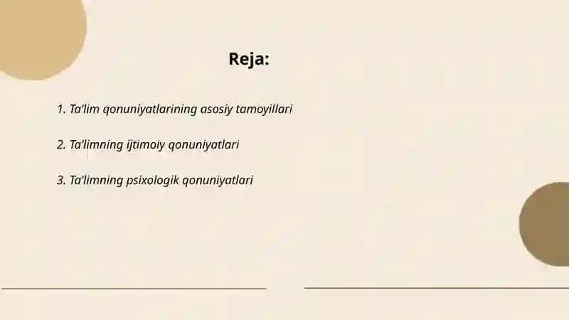 Taʼlim qonuniyatlari 2