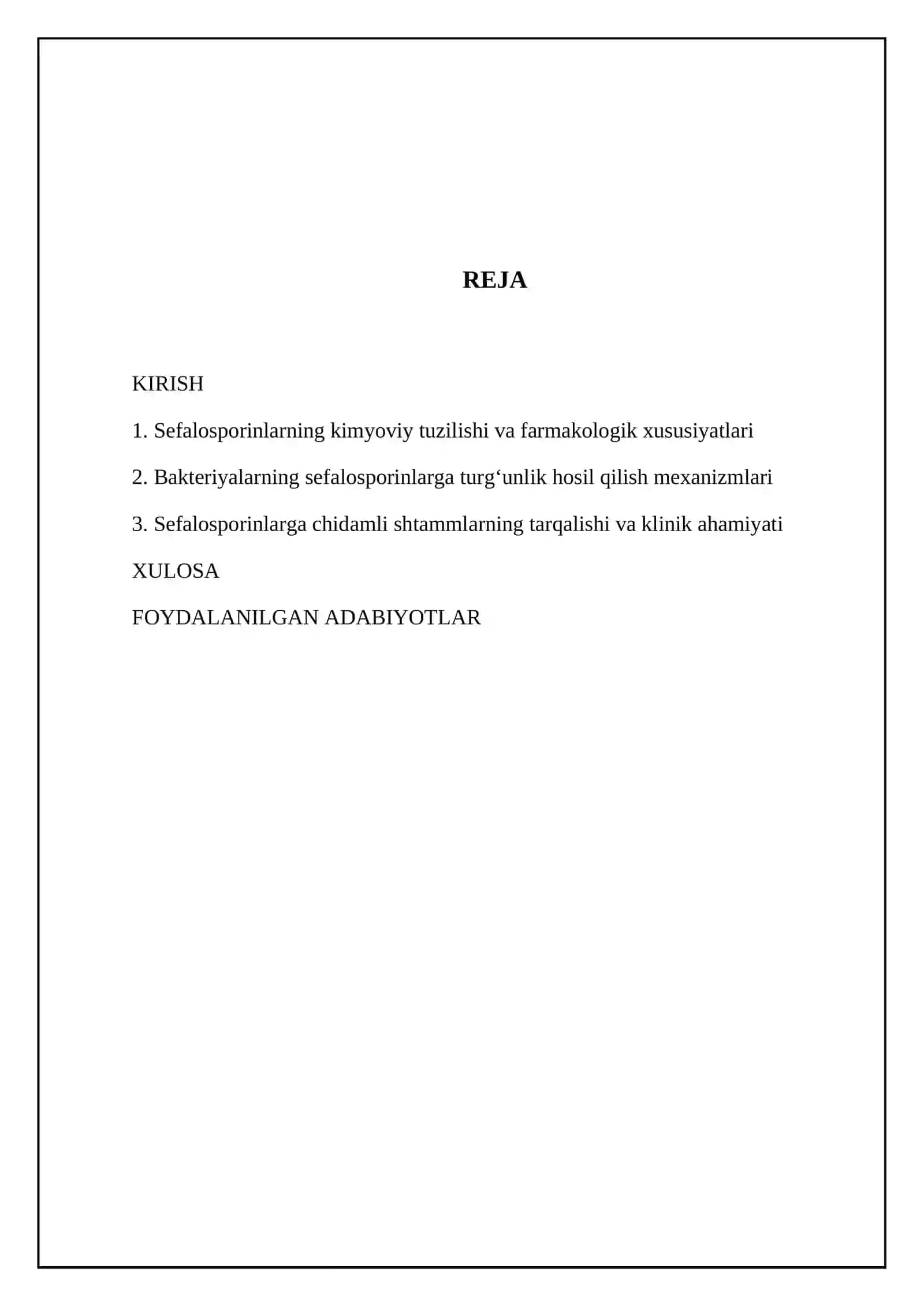 Sefalosporinlar:xossalari, bacterialarning turgʻunligi mexanizmlari 2