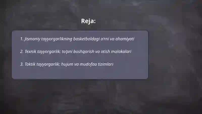 Jismoniy tayyorgarlikning basketboldagi o‘rni va ahamiyati 2