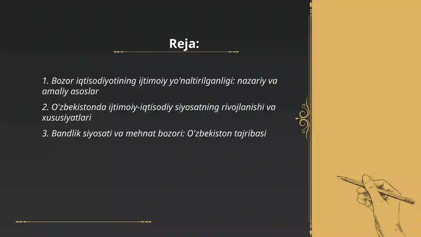 Bozor iqtisodiyotining ijtimoiy yo'naltirilganligi va uning O'zbekistonga xos xususiyatlari 2