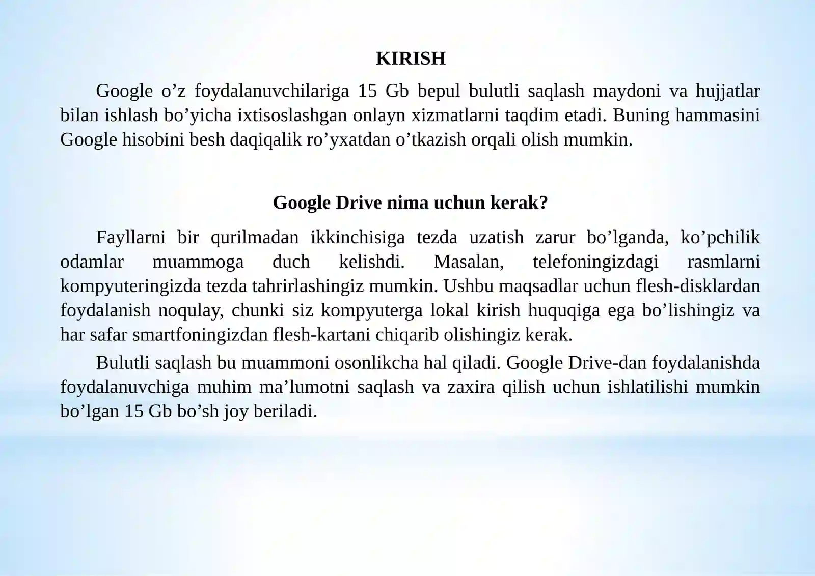 Google Cloud xizmatlari 2