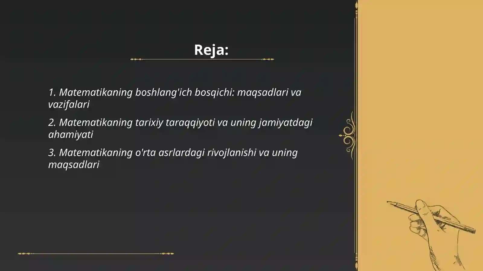 Matematikaning boshlang'ich bosqichi: maqsadlari va vazifalari 2