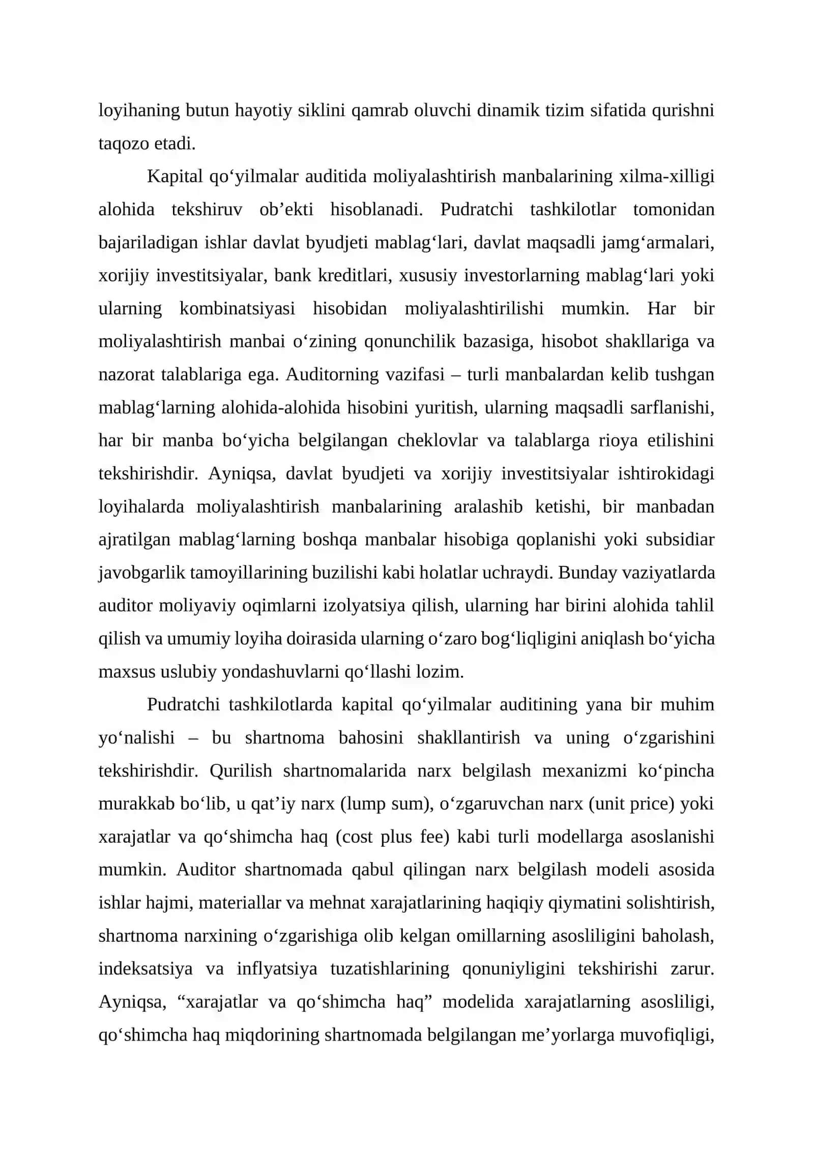 Kapital qo‘yilmalar auditi o‘tkazish xususiyatlari 2