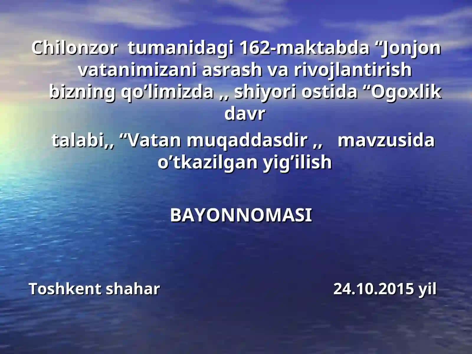 BAYONNOMALAR YOZILISH TARTIBI 2