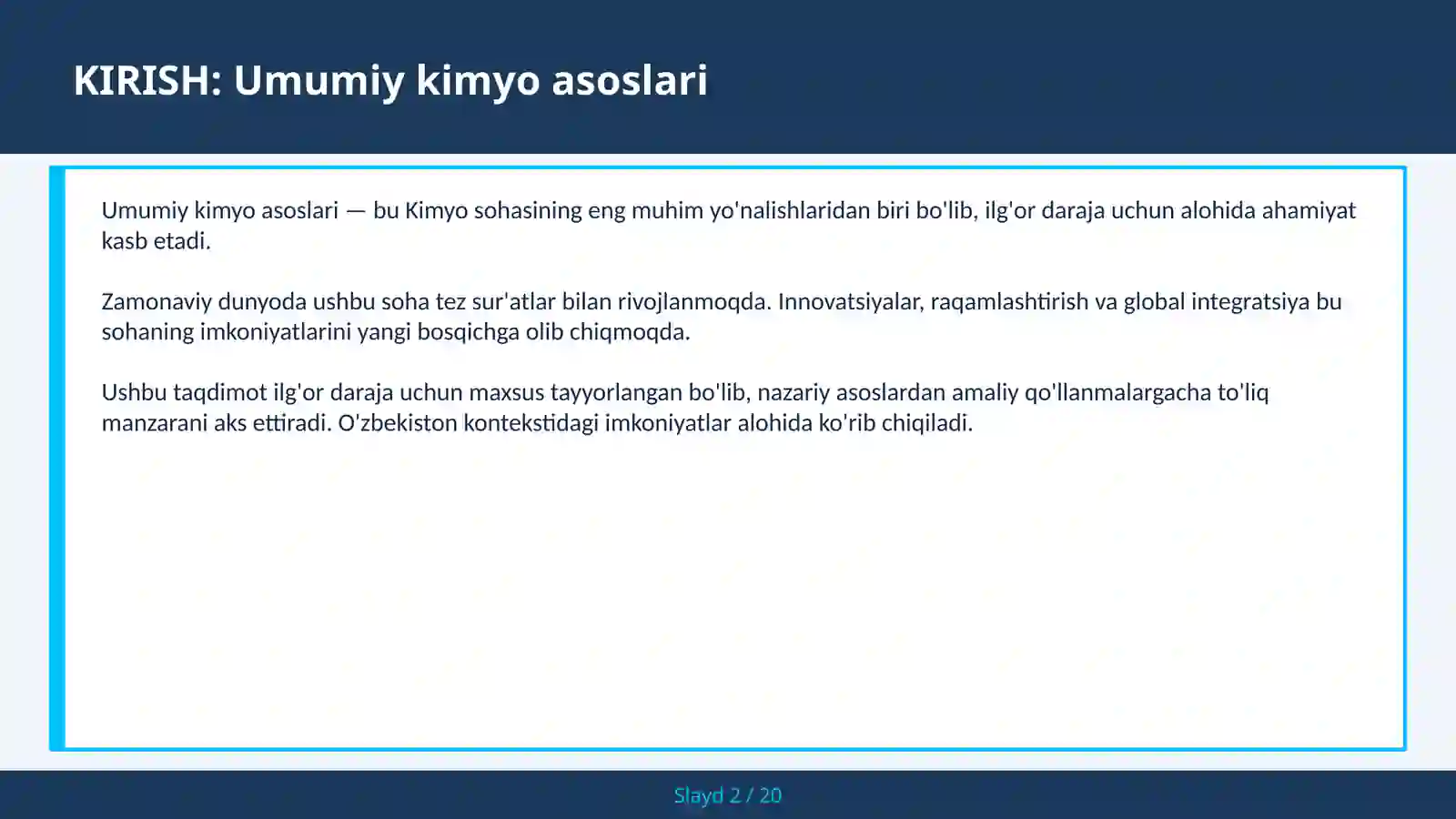 Umumiy kimyo asoslari 2