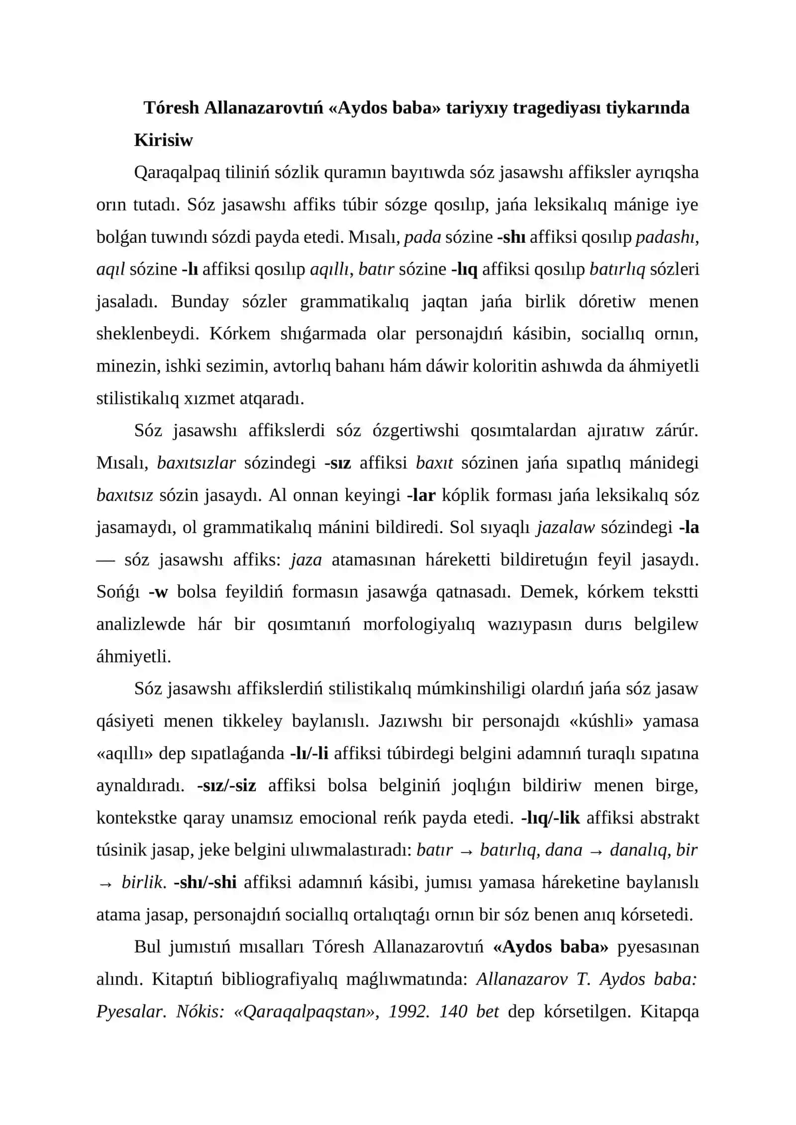 QARAQALPAQ TILI Kórkem jurnali 2