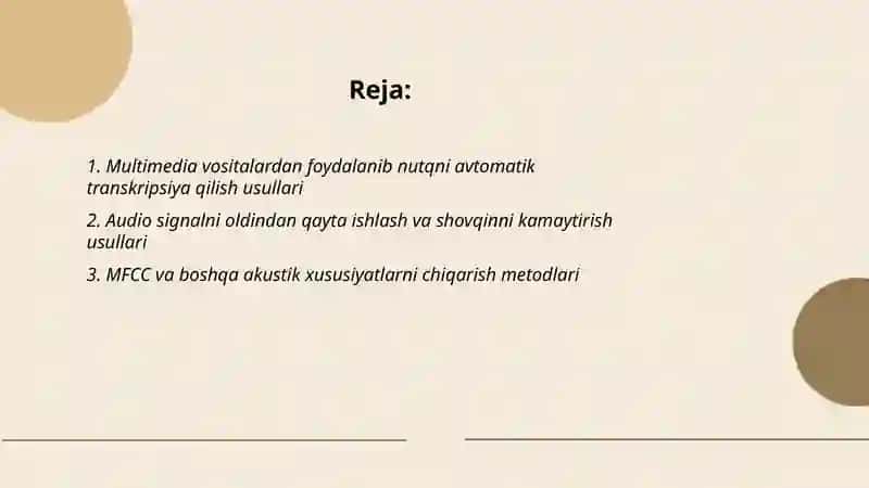 Multimedia vositalardan foydalanib nutqni avtomatik transkripsiya qilish usullari 2