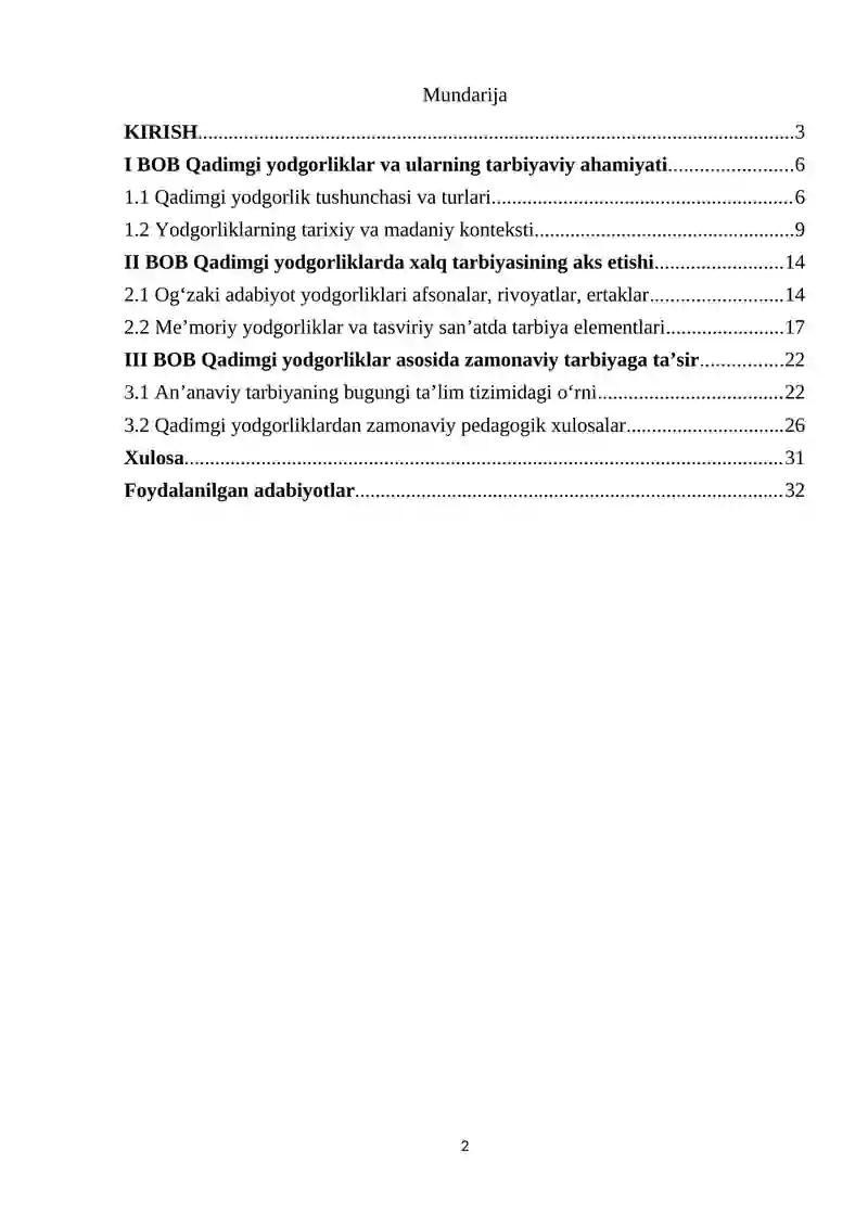 Qadimgi yodgorliklarda xalq tarbiyasi asoslarining aks etishi 2