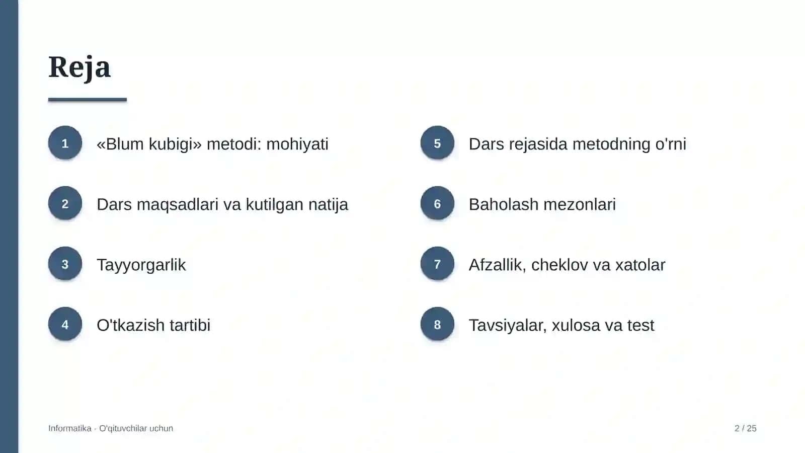 informatika darslarida blum kubigi metodidan foydalanish 2032 2