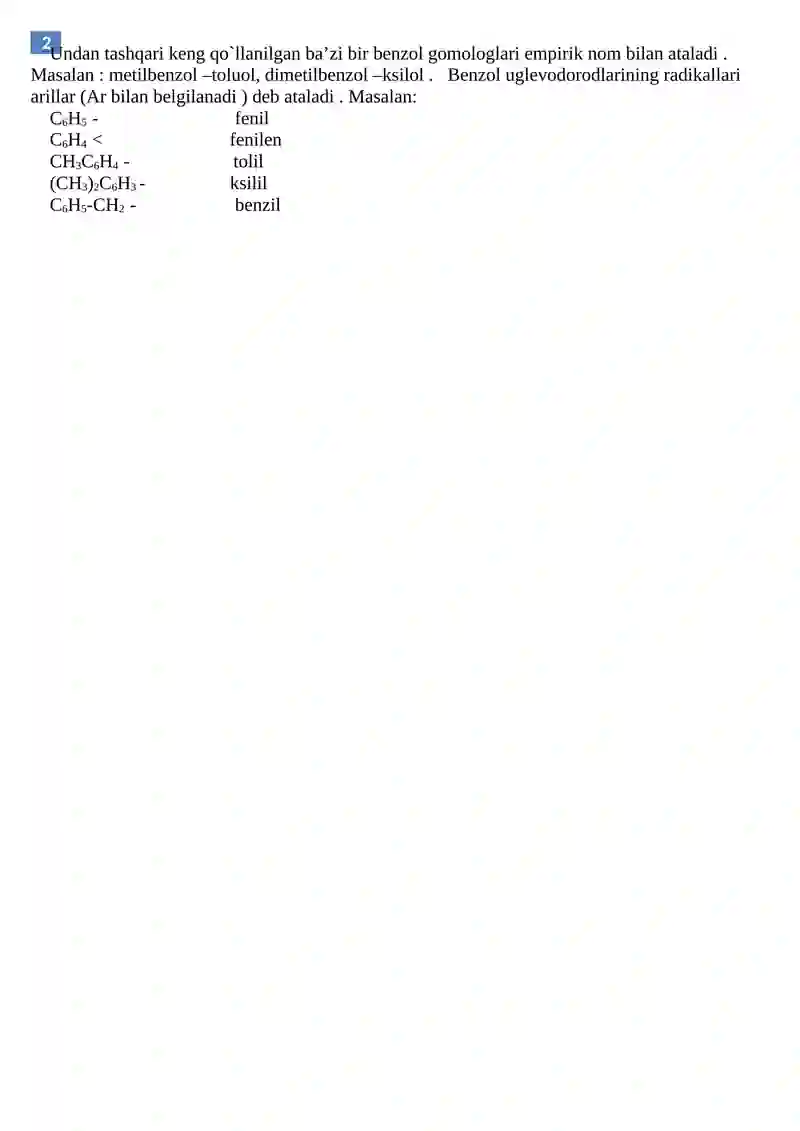 Aromatik uglevodorodlar 2