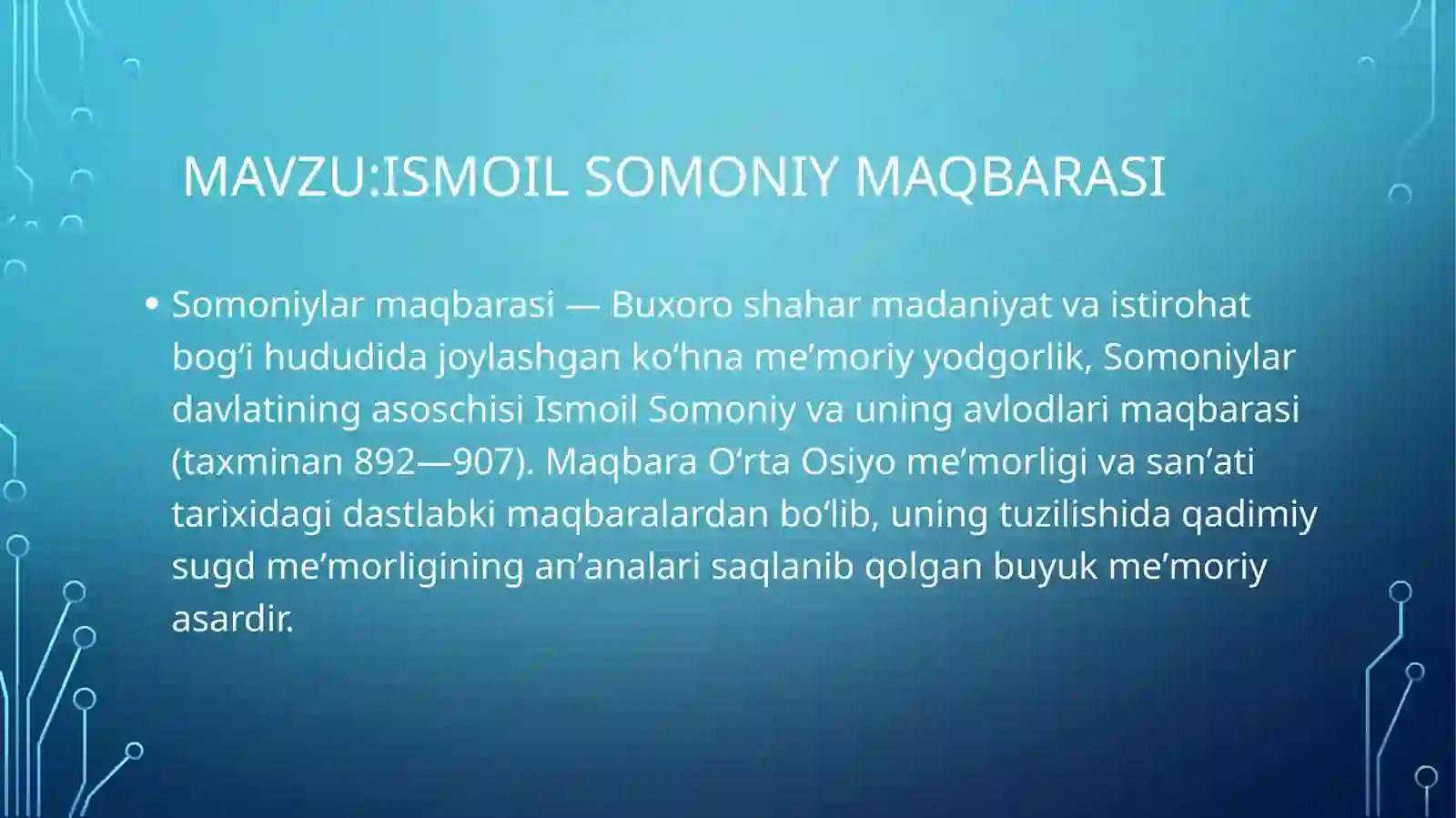 Somoniy maqbarasi 2