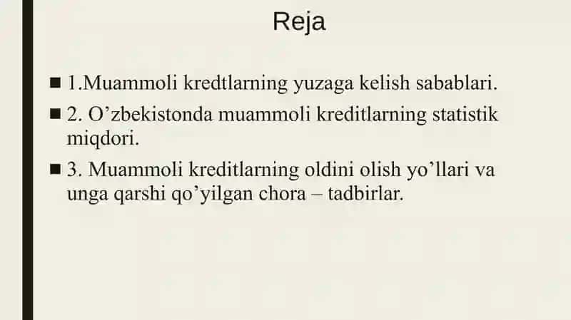 Muammoli kreditlar 2