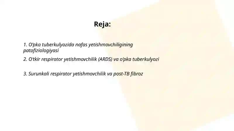 O‘pka tuberkulyozi asoratlari. Tuberkulyoz bilan kasallangan bemorlarda nafas yetishmovchiligi. 2