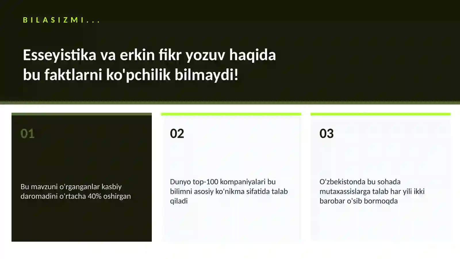 Esseyistika va erkin fikr yozuv 2
