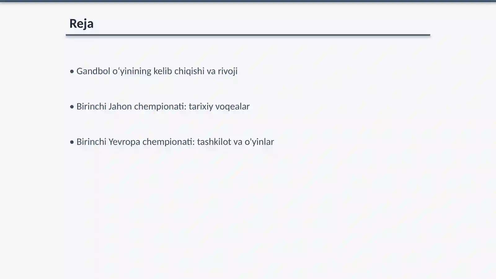 Gandbol Oʻyini Birinchi Jahon va Yevropa Chempionatini Oʻtkazilishi 2