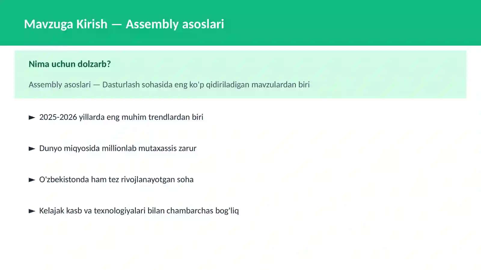 Assembly asoslari 2