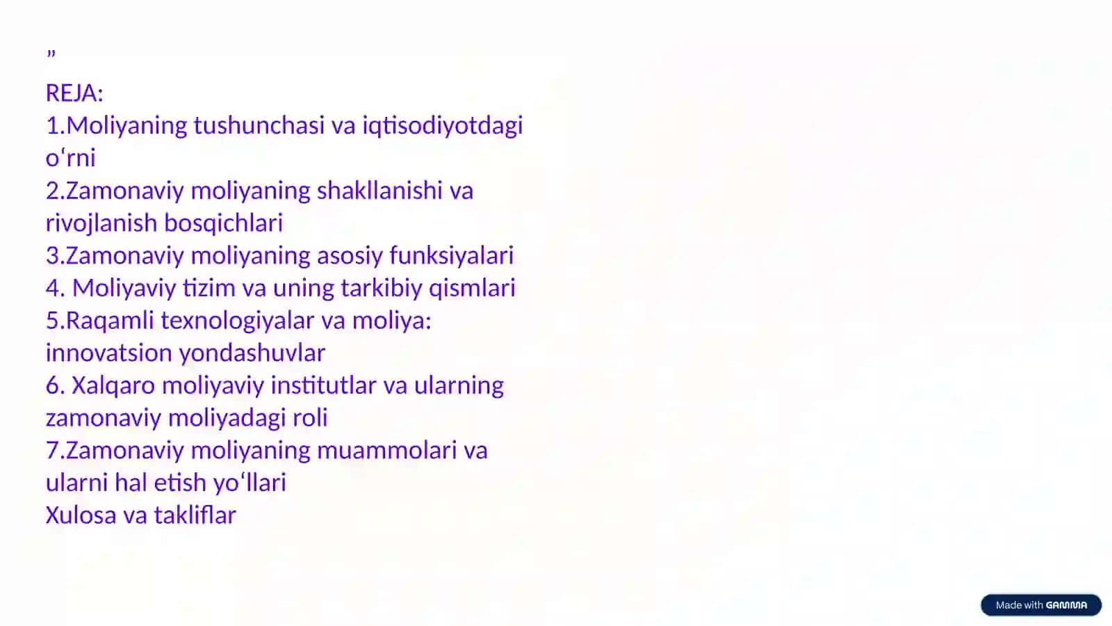 Zamonaviy moliyaning mohiyati 2