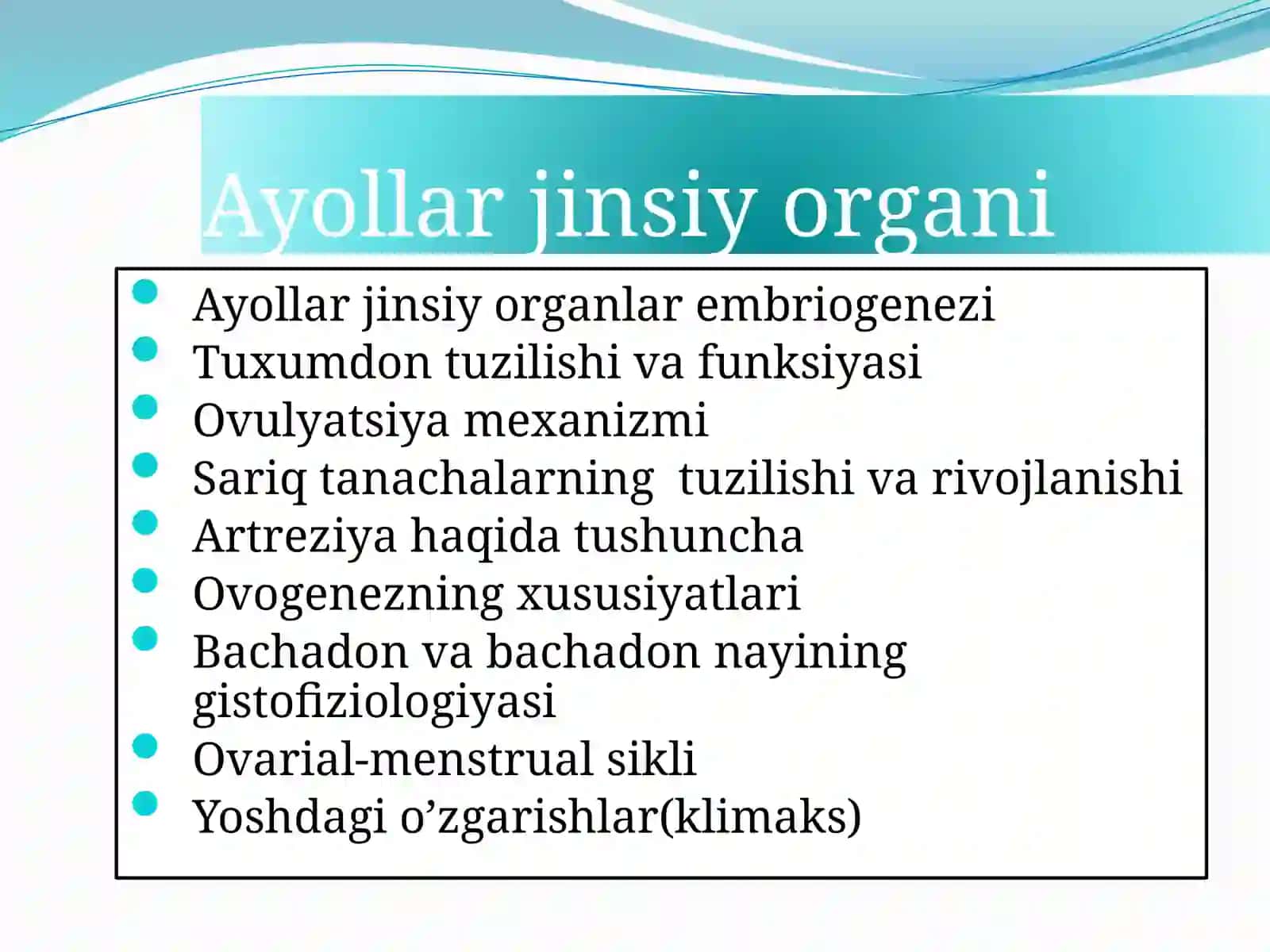 Ayollar jinsiy organi gistologiyasi 2