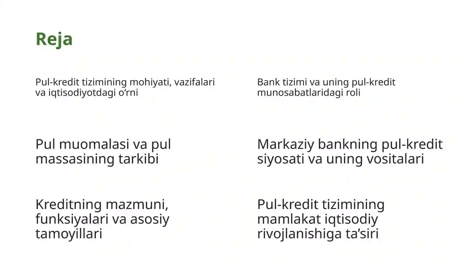 Pul kredit tizimi 2