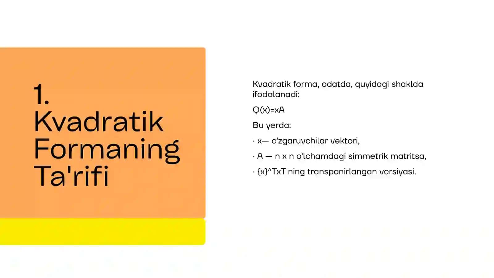 Kvadratik Formalar 2