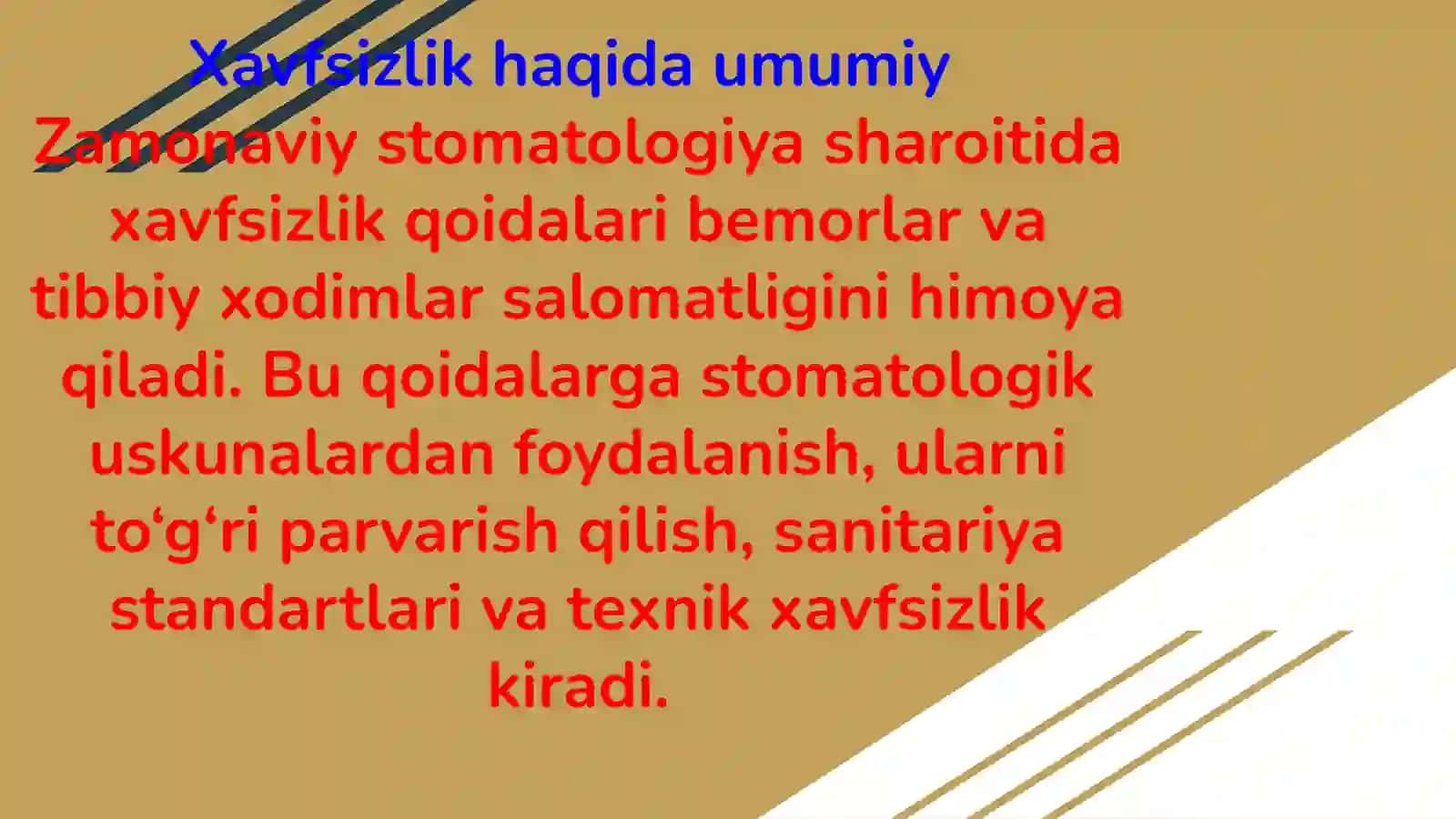 Stomatologik uskunalardan foydalangandan xavfsizlik qoidalar 2
