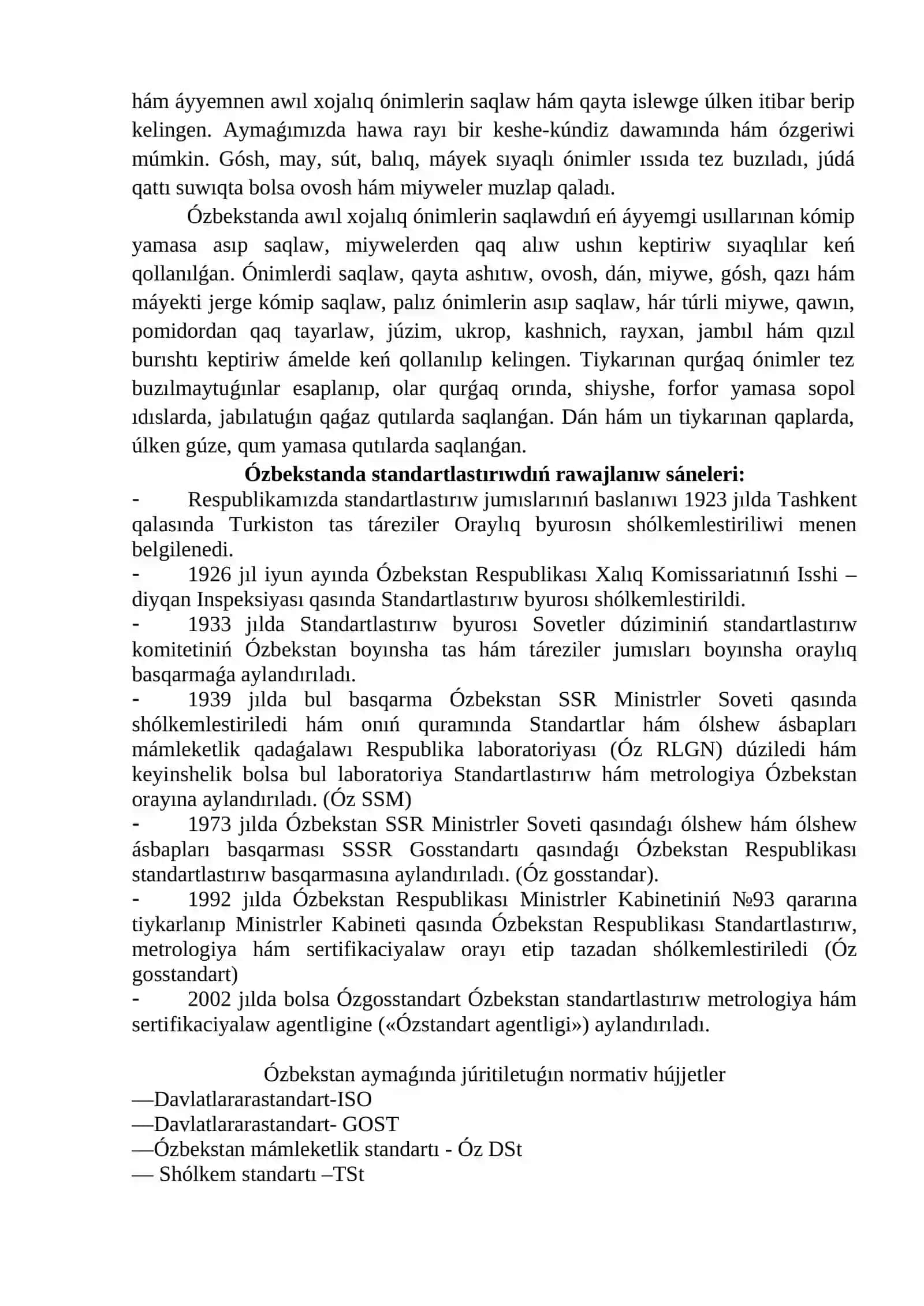 Standartlastırıw pániniń áhmiyeti, maqset hám wazıypaları 2