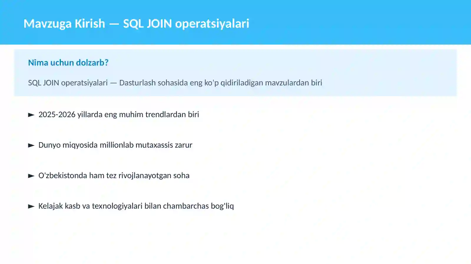 SQL JOIN operatsiyalari 2