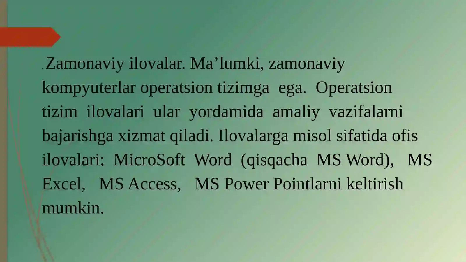 Zamonaviy ilovalar 2
