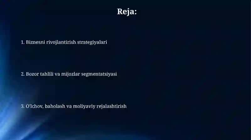 Biznesni rivojlantirish strategiyalari 2