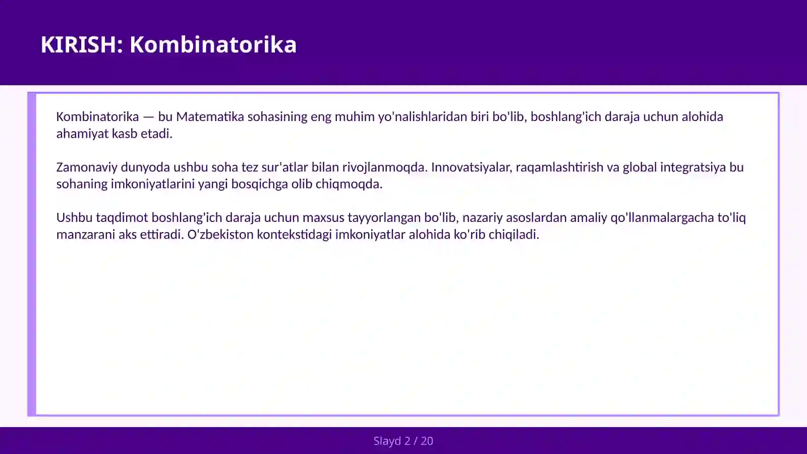 KOMBINATORIKA 2