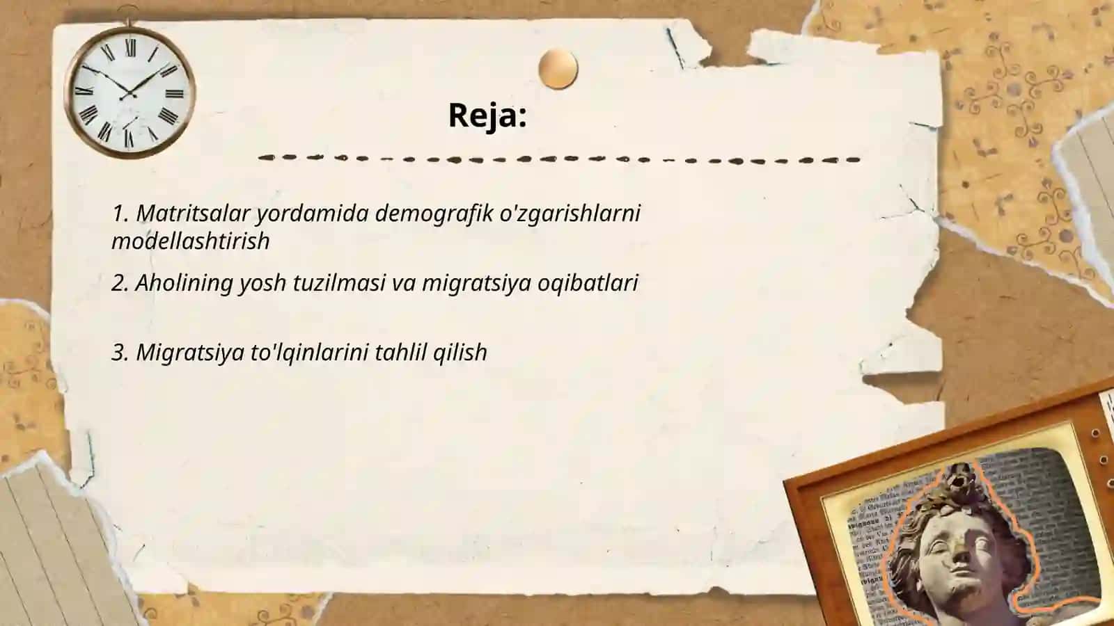 Matritsalar yordamida aholi migratsiyasini baholash. Axoli yoshi haqidagi masala 2