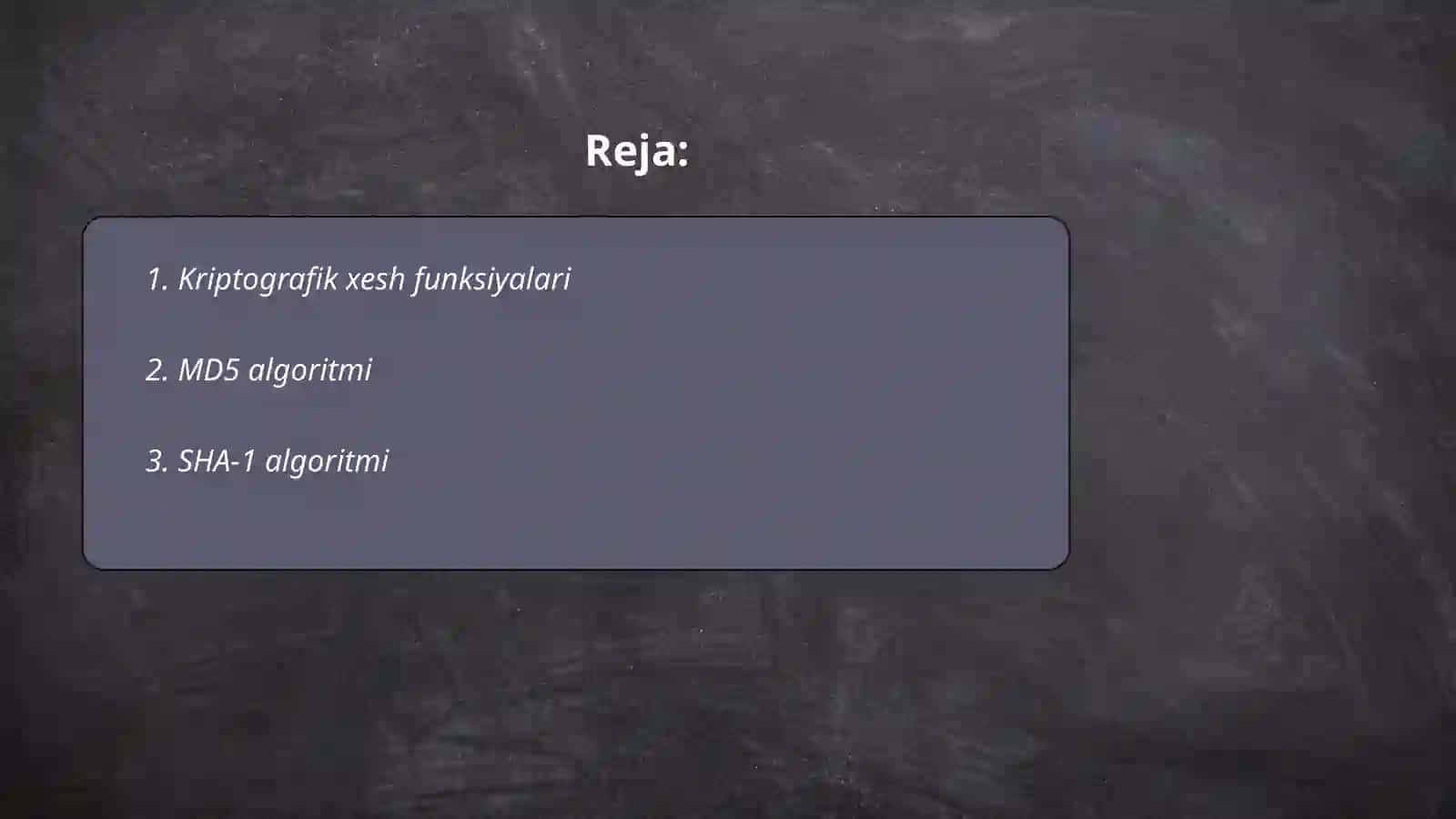 Kriptografik xesh funksiyalari 2