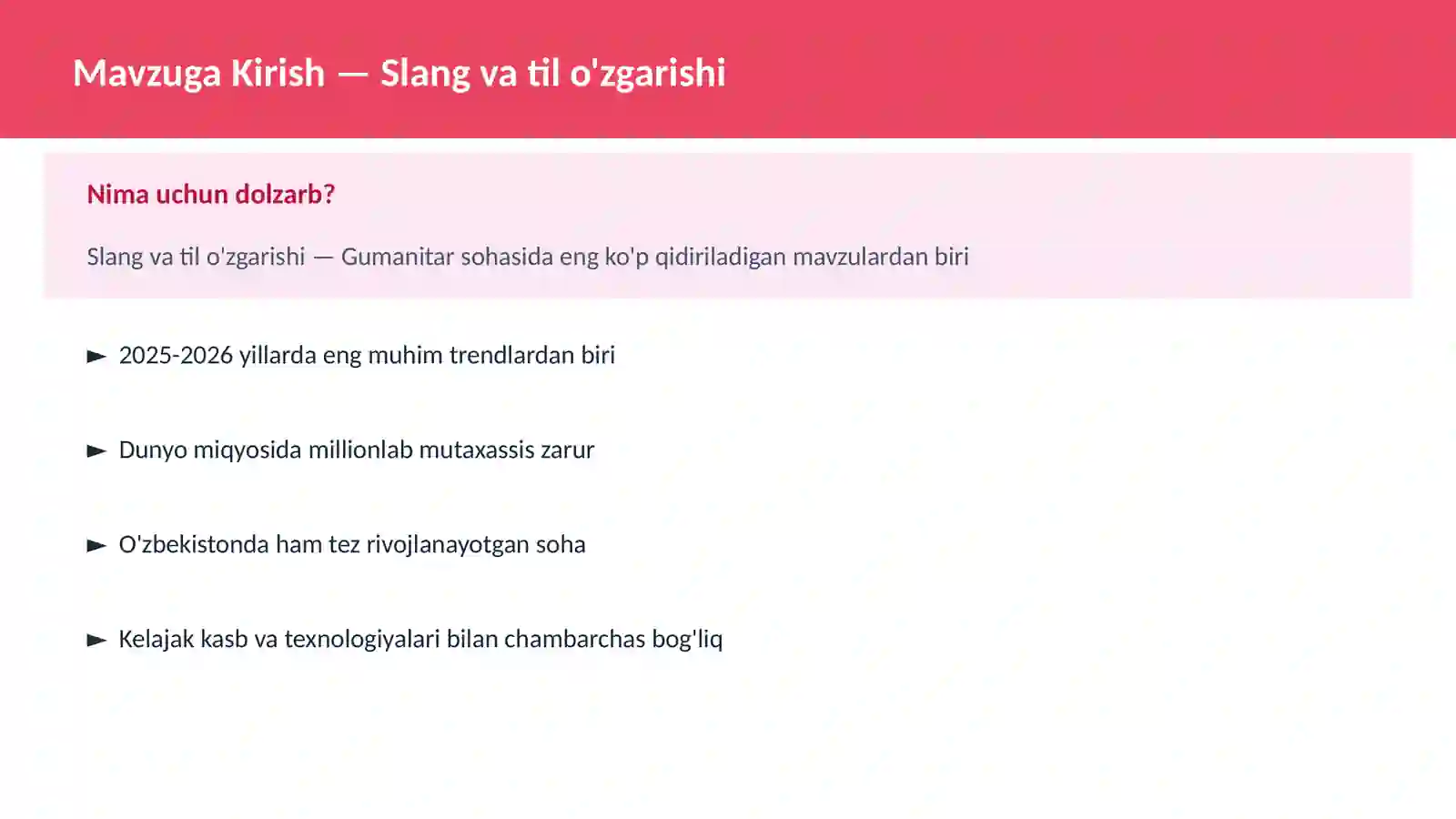 Slang va til o'zgarishi 2