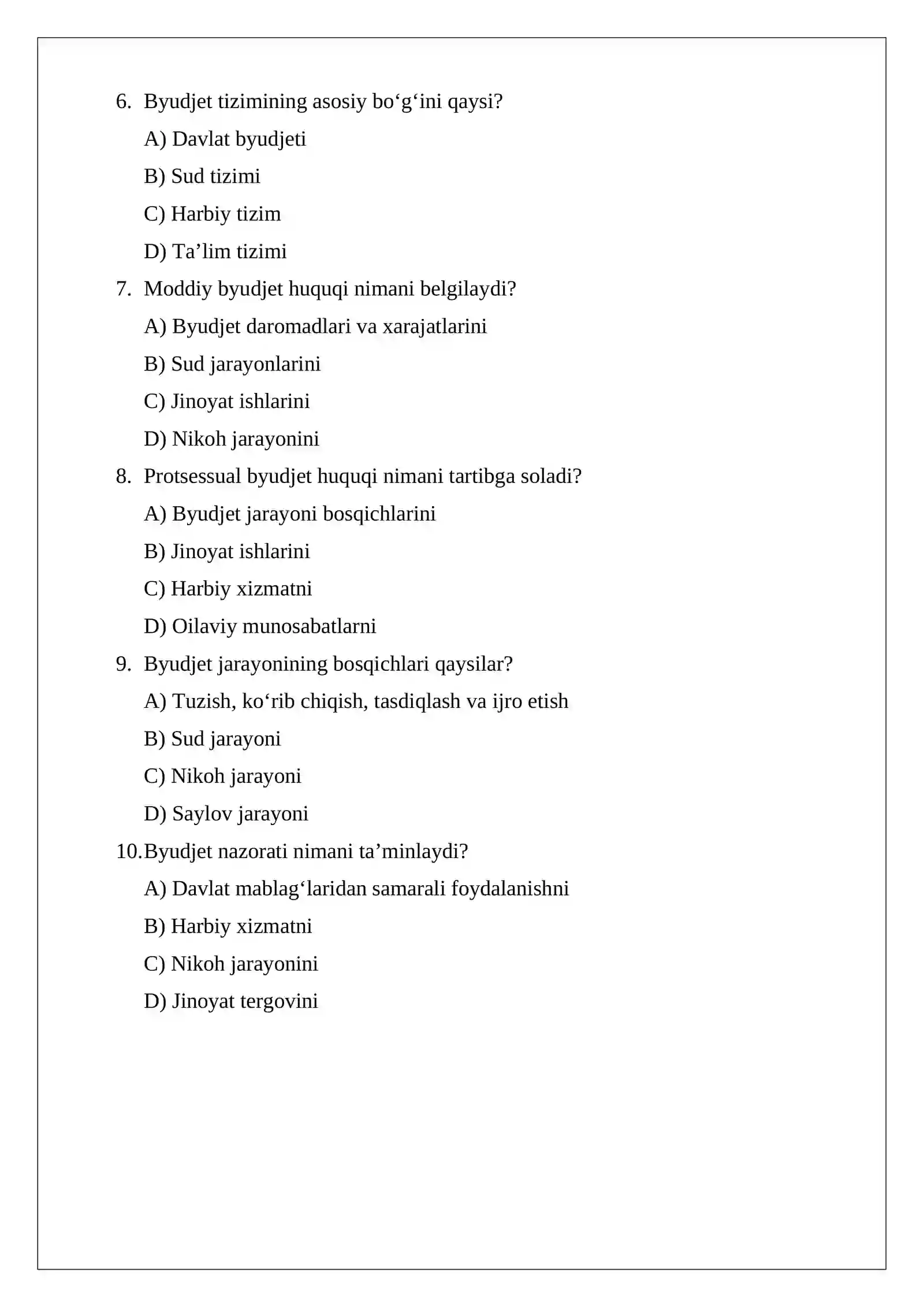 Byudjet munosabatlarining huquqiy asoslari: moddiy huquqiy normalari va protsessual huquq normalari 2