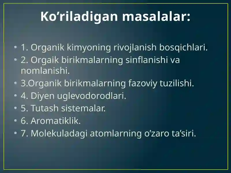 Organik kimyo 2