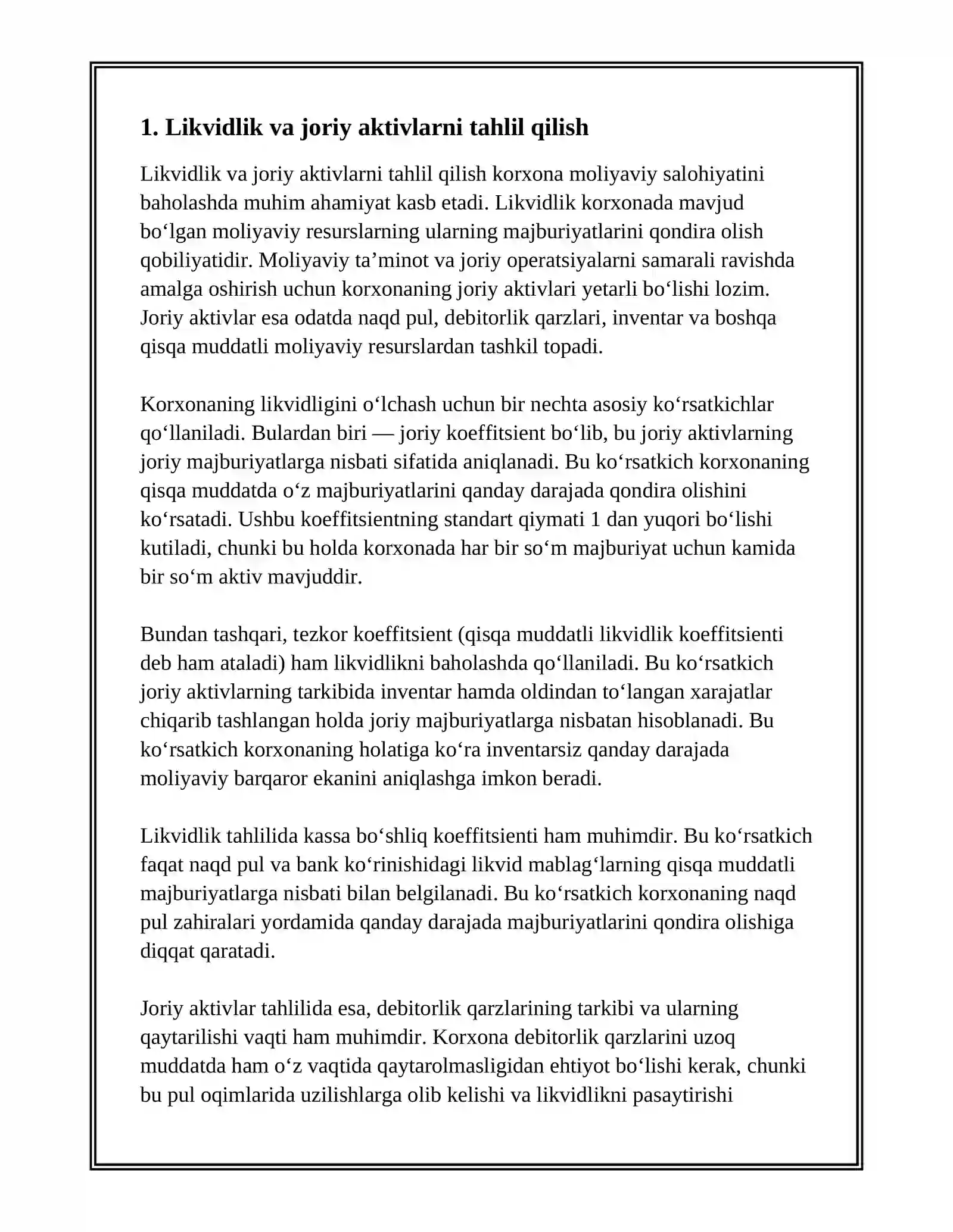 KORXONALAR MOLIYAVIY SALOHIYATINI TAHLIL QILISH 2