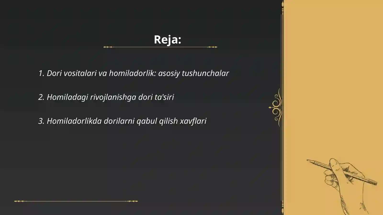 Dori vositalarininig homilaga ta'siri 2