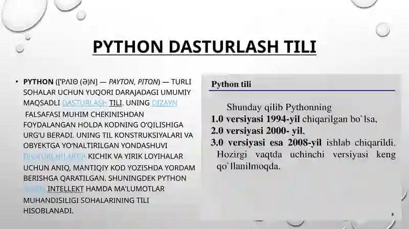 Python dasturlash tilida funksiya va modullar 2