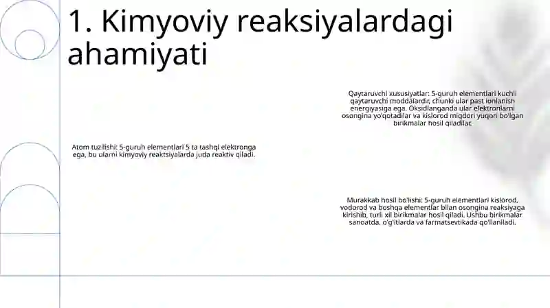 Guruh Elementlarining Ahamiyati 2