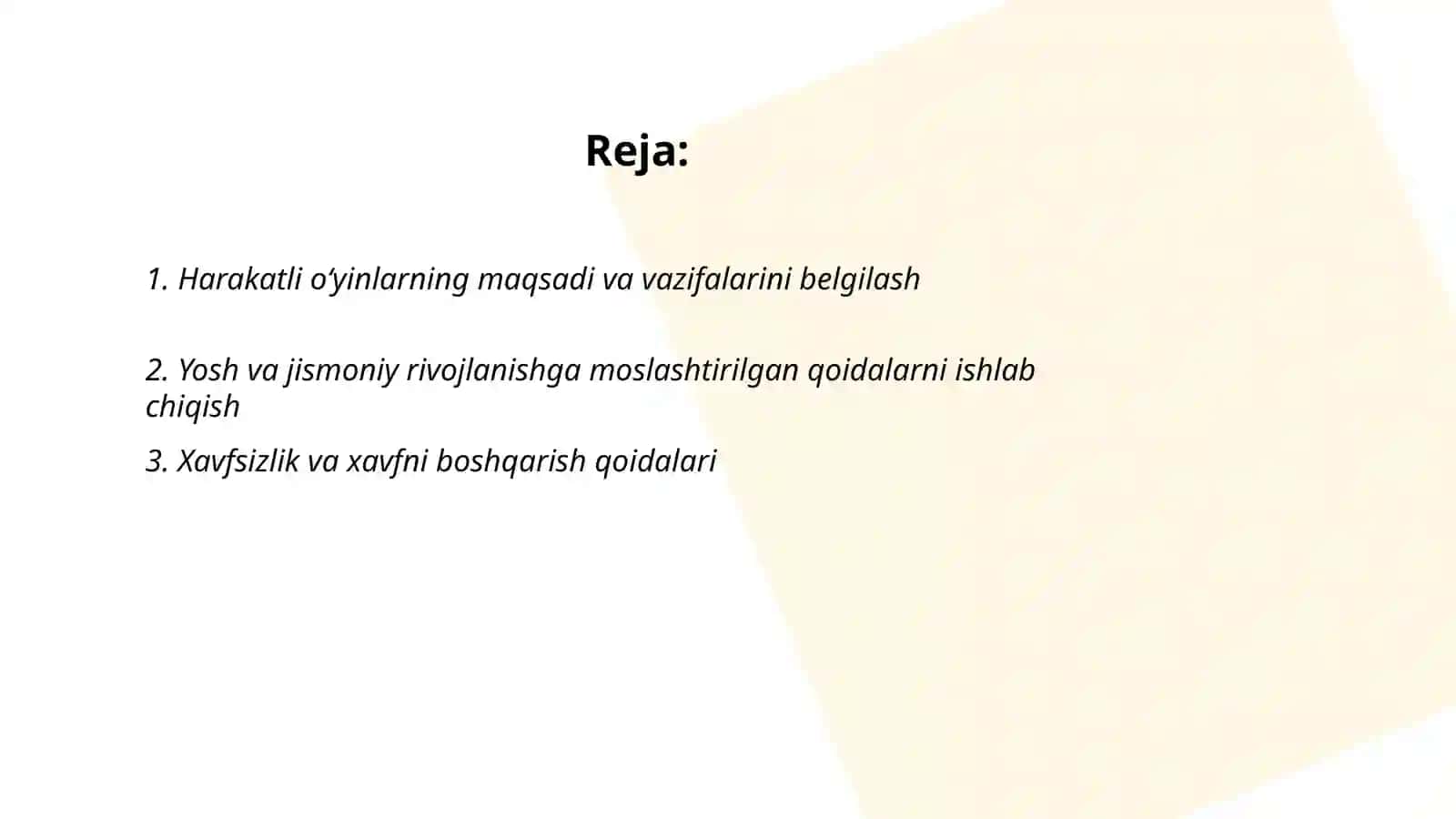 Harakatli oʻyinlarni tuzish va qoidalarini ishlab chiqarish 2
