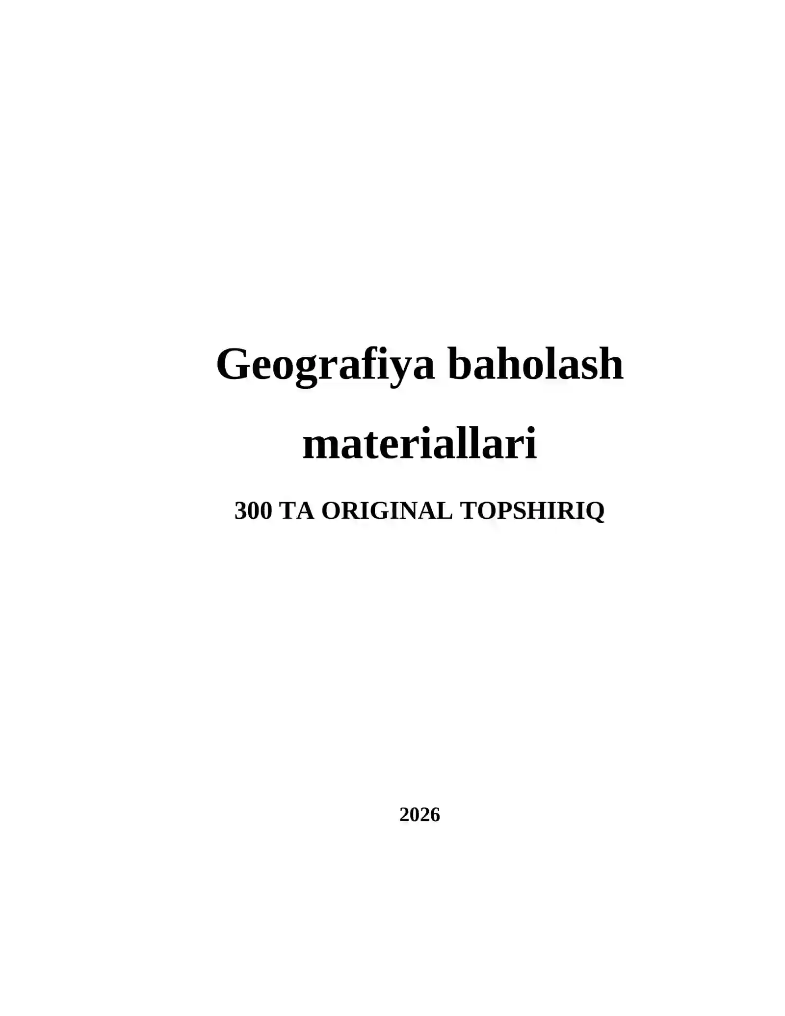 Geografiya baholash materiallari 2