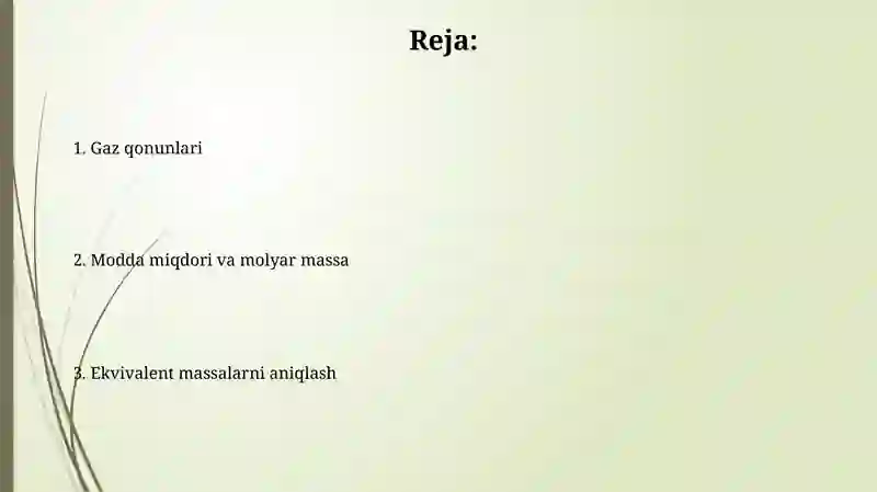 Modda miqdori va molyar massa 2
