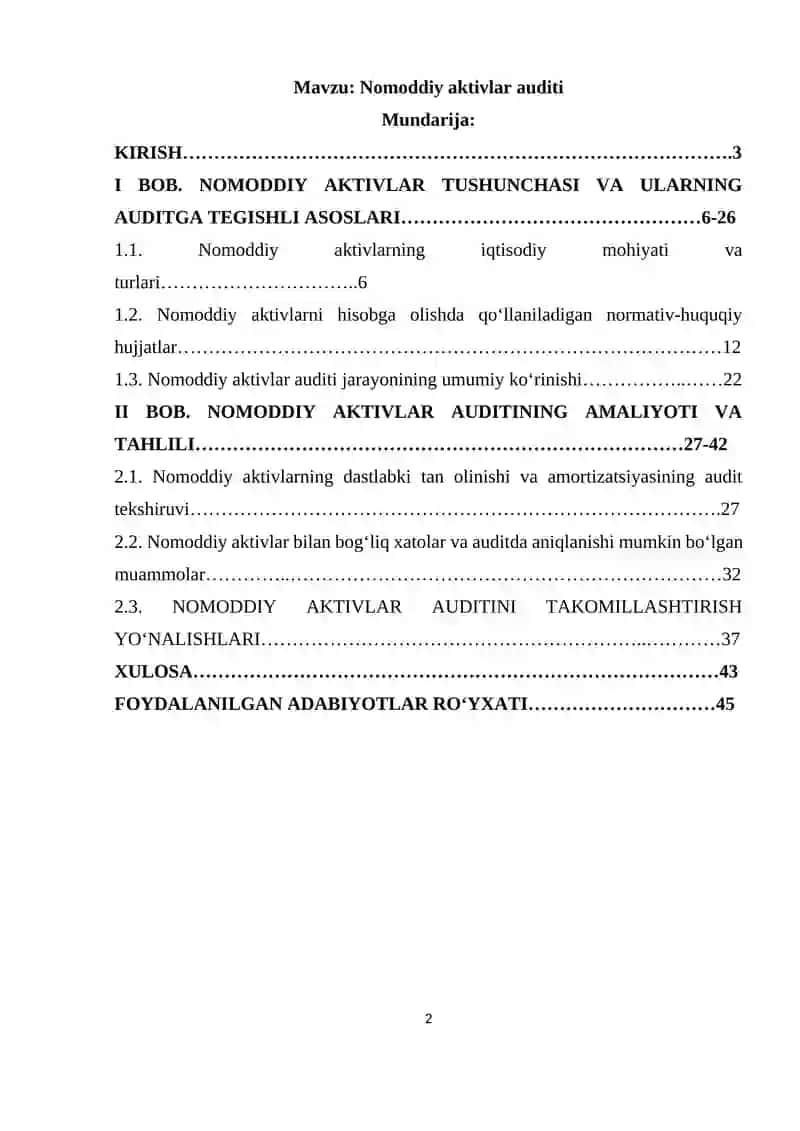 Nomoddiy aktivlar auditi 2