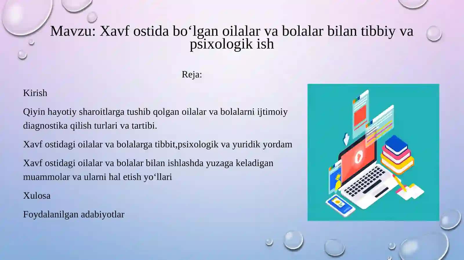 Xavf ostida bo‘lgan oilalar va bolalar bilan tibbiy va psixologik ish 2