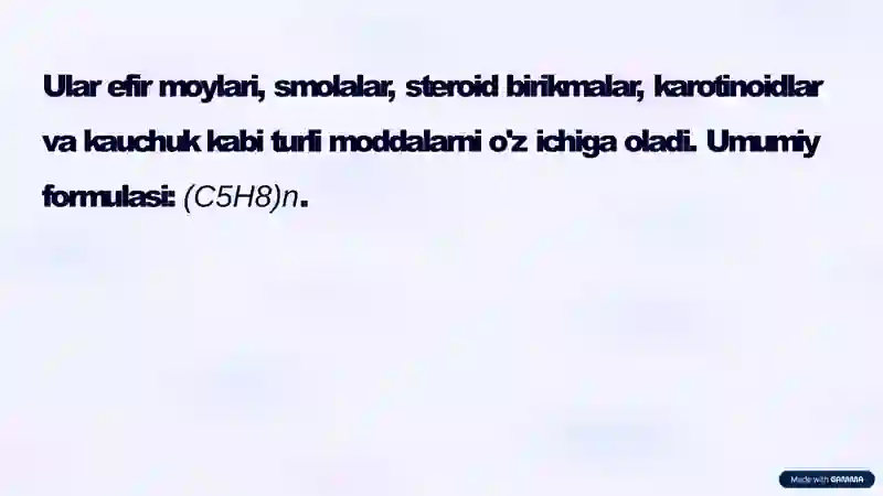 Terpenoidlar saqlovchi dorivor o'simliklar 2