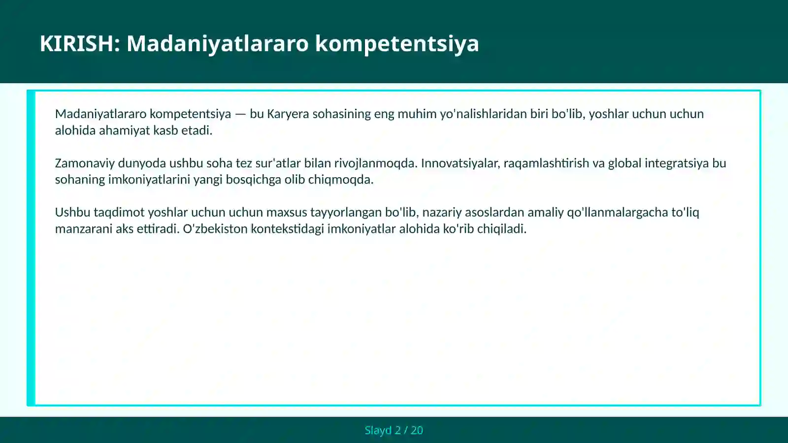 Madaniyatlararo kompetentsiya 2