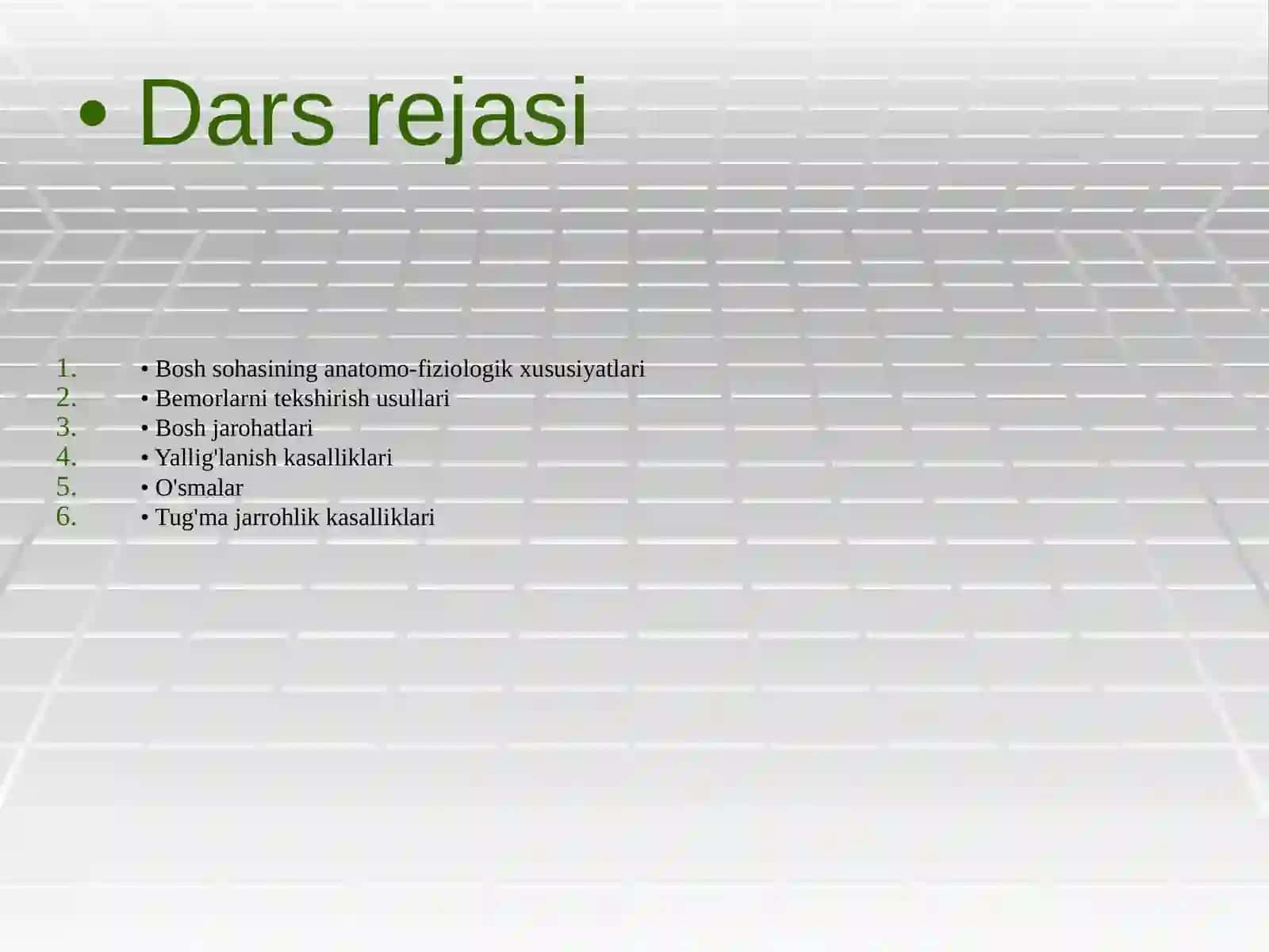 Bosh sohasining jarrohlik kasalliklari 2