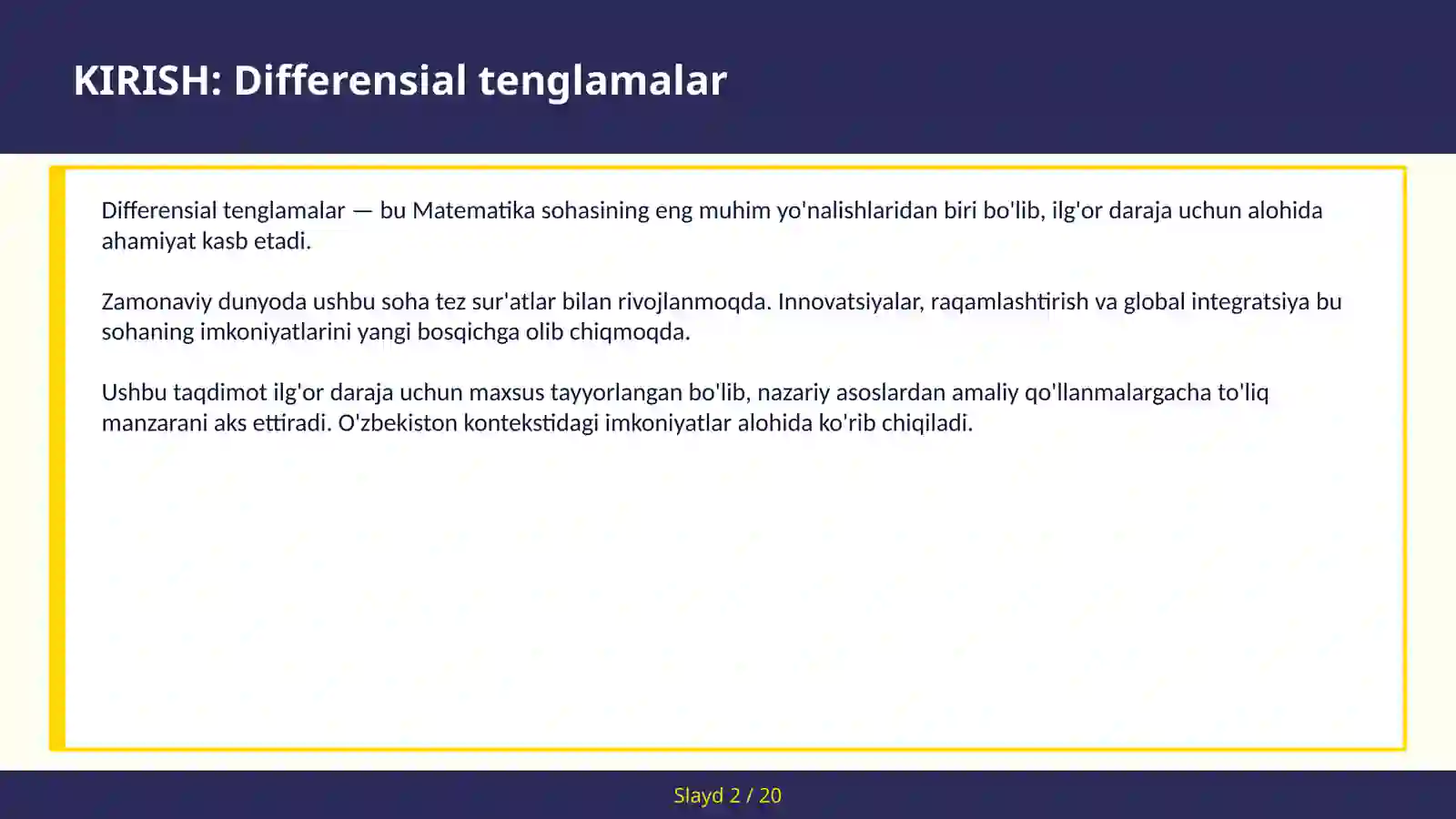 DIFFERENSIAL TENGLAMALAR 2